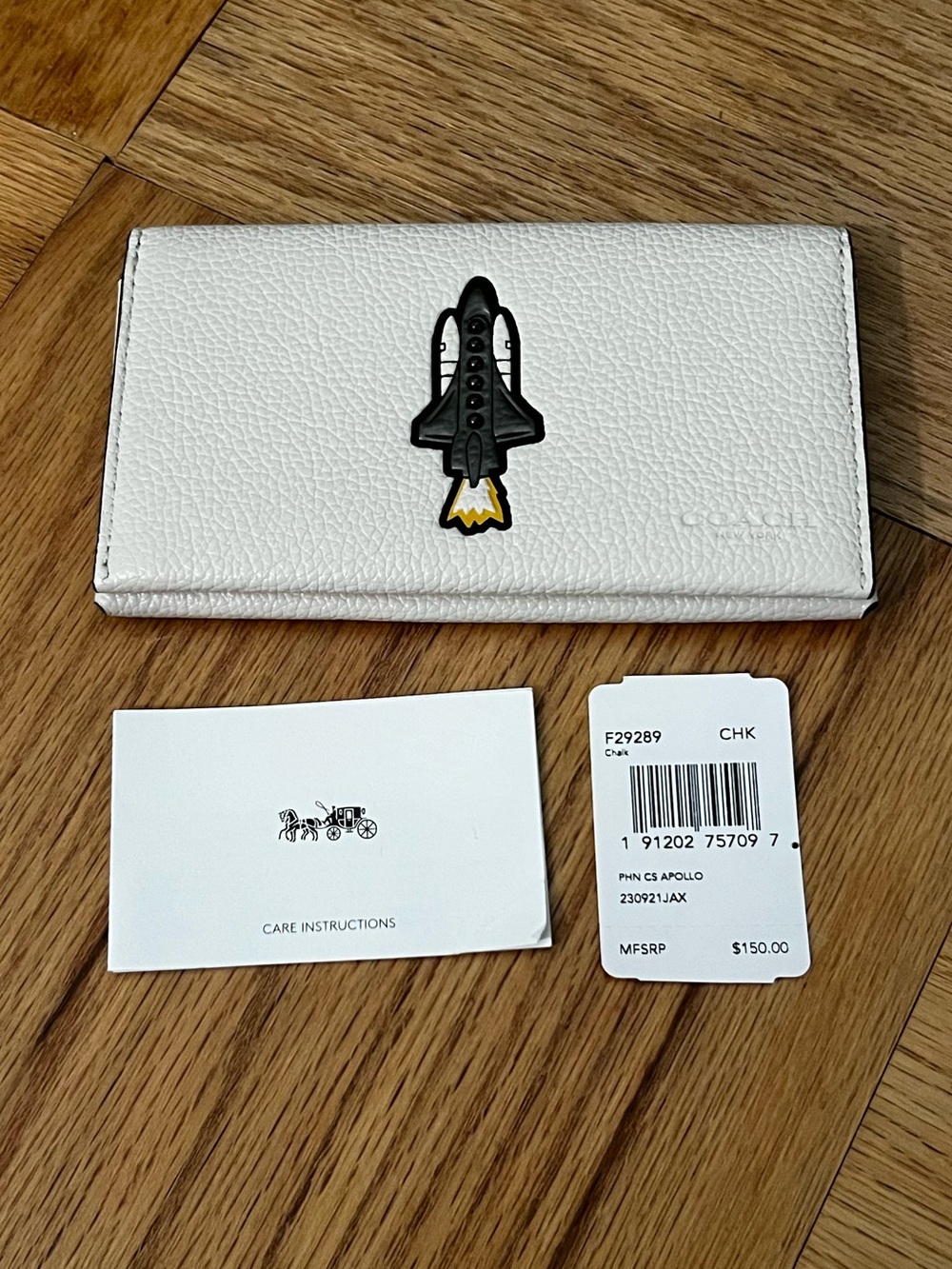 Coach X NASA Apollo Chalk Wallet with Rocket F29289